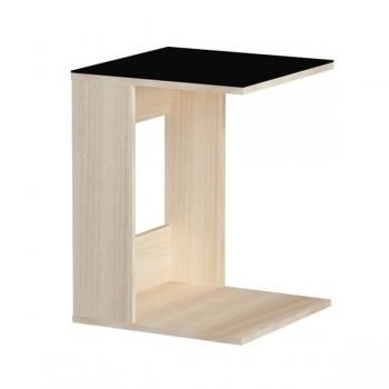 Стол журнальный Смарт MD 731 Ясень шимо светлый/Черное стекло (Р)