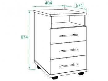 Тумба на колесах с тремя ящиками Сокол КТ-12