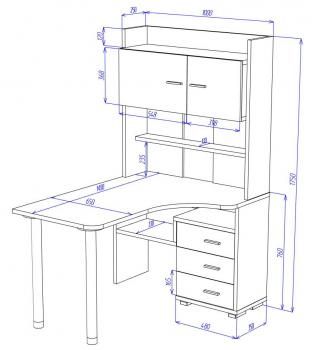 Стол компьютерный Мэрдэс СР-133-140 с надстройкой Левый