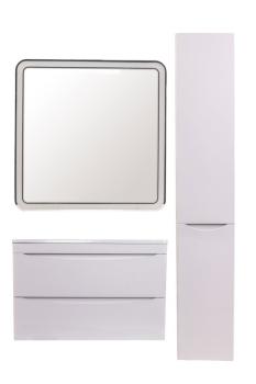 Тумба подвесная Style Line Бергамо мини 90 (2 ящ.) + Умывальник Каре Люкс МИНИ 900х350
