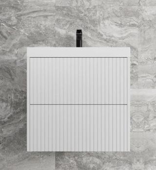 Тумба подвесная Style Line Стокгольм 60, Classic 60, (2 ящ.) PUSH + Умывальник Andrea Classic 600x450x154