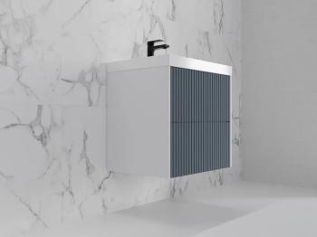 Тумба подвесная Style Line Стокгольм 60, Classic 60, (2 ящ.) PUSH + Умывальник Andrea Classic 600x450x154