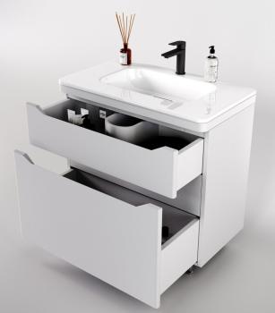 Тумба напольная Style Line Марелла 80 (2 ящ.) + Умывальник Марелла Люкс 800х400