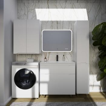 Тумба напольная Style Line Марелла 80 (2 ящ.) + Умывальник Марелла Люкс 800х400