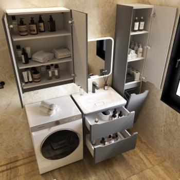 Тумба подвесная Style Line Марелла 70 (2 ящ.) + Умывальник Марелла Люкс 700х400