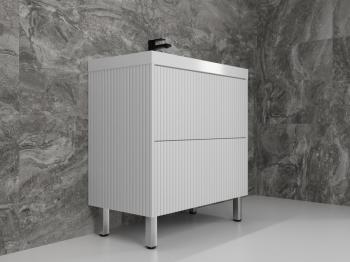 Тумба напольная Style Line Стокгольм 80 (2 ящ.) + Умывальник Andrea Classic 800x450x154