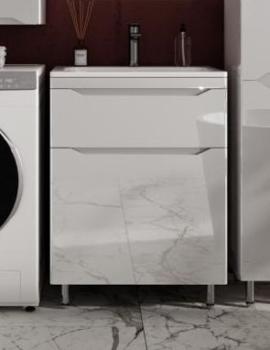 Тумба напольная Style Line Марелла 70 (2 ящ.) + Умывальник Марелла Люкс 700х400