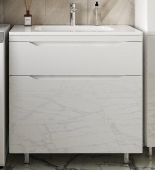 Тумба напольная Style Line Марелла 90 (2 ящ.) + Умывальник Марелла Люкс 900х400