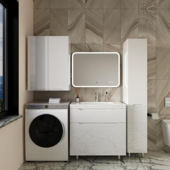 Тумба напольная Style Line Марелла 90 (2 ящ.) + Умывальник Марелла Люкс 900х400