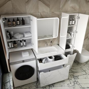 Тумба напольная Style Line Марелла 90 (2 ящ.) + Умывальник Марелла Люкс 900х400