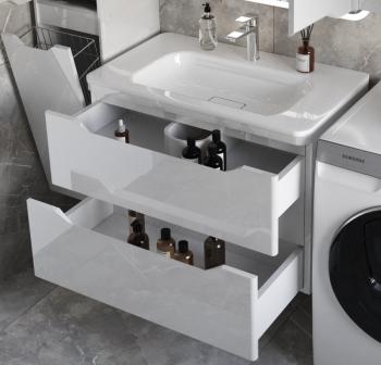 Тумба подвесная Style Line Марелла 90 (2 ящ.) + Умывальник Марелла Люкс 900х400