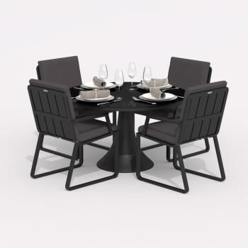 Обеденная группа Ideal Patio DIVA ALBA - стол стекло диа 110