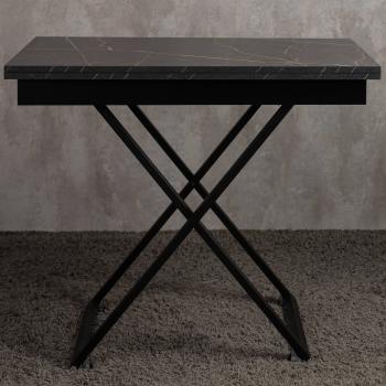 Стол-трансформер Левмар Apollo D97/S53 черный мрамор/черные опоры