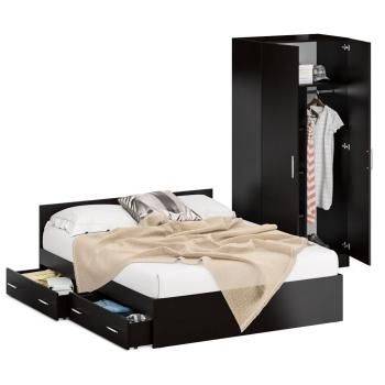 Кровать с ящиками СВК 1600 + Шкаф 2-х створчатый Стандарт