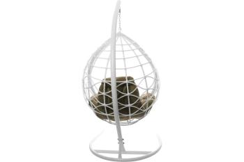 Подвесное кресло M-group КАПЛЯ ЛОРИ, с ротангом белое