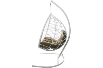 Подвесное кресло M-group КАПЛЯ ЛОРИ, с ротангом белое