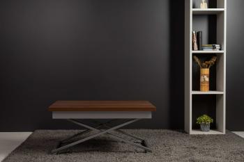 Стол-трансформер Левмар Apollo D44/S59 миланский орех/серебро