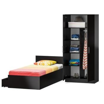 Кровать с ящиками СВК 0900 + Шкаф 2-х створчатый Стандарт