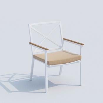 Обеденная группа Ideal Patio TELLA FESTA - стол тик 200/каркас белый