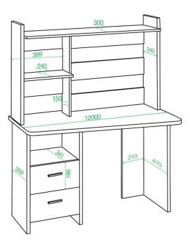Компьютерный стол Мэрдэс СКЛ-Трап120+НКЛ-120 Левый