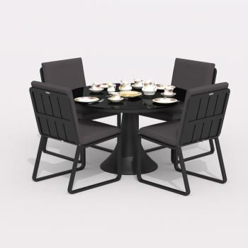 Обеденная группа Ideal Patio DIVA GIRA - стол стекло диа 110