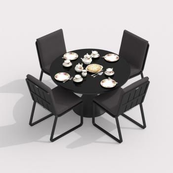 Обеденная группа Ideal Patio DIVA GIRA - стол стекло диа 110