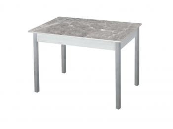 Бетон белый Серый мрамор / опора квадро серебристый металлик