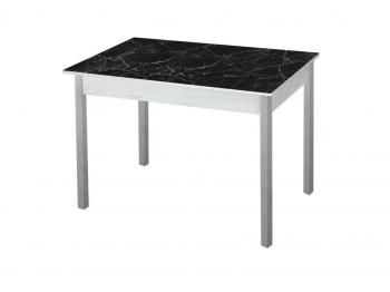 Бетон белый Черный мрамор / опора квадро серебристый металлик