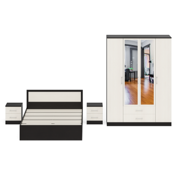 Спальня СВК Фиеста № 3 Кровать 1400 + Две тумбы + Шкаф 4-х створчатый