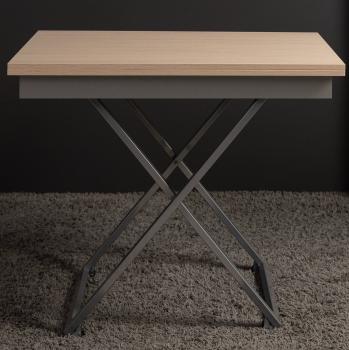 Стол-трансформер Левмар Apollo D31/S59 выбеленный дуб/серебро