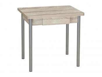 Дуб сонома/Опора № 2- круглая серебристый металлик