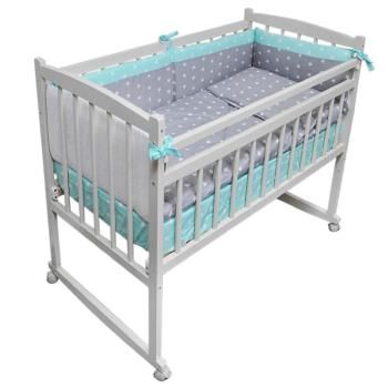 Детская кроватка Массив Беби-2 колесо, опускающаяся передняя планка