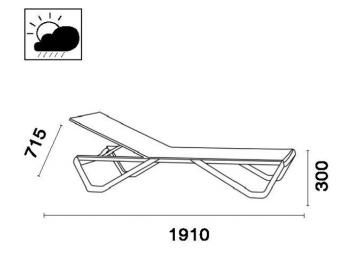 Шезлонг-лежак металлический PAPATYA Wave