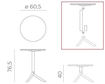 Стол пластиковый обеденный ReeHouse Spritz + Spritz Mini