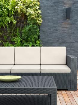 Диван пластиковый плетеный с подушками ReeHouse Monaco Lounge XL