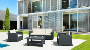 Диван пластиковый плетеный с подушками ReeHouse Monaco Lounge XL