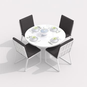 Обеденная группа Ideal Patio DIVA GIRA - стол стекло диа 110