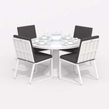 Обеденная группа Ideal Patio DIVA GIRA - стол стекло диа 110