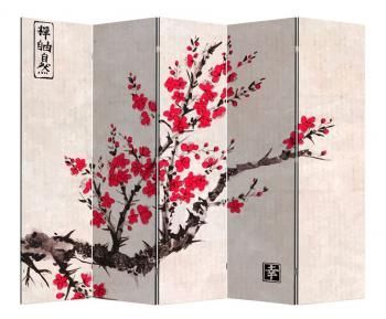 Ширма RB 1127-5 Ветка Сакуры (5 панели)