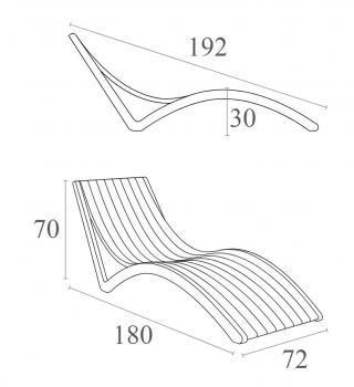 Шезлонг-лежак пластиковый ReeHouse Slim
