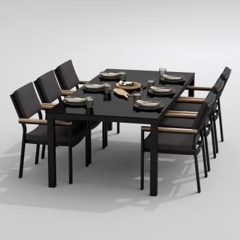 Обеденная группа Ideal Patio CANA BONTA - стол стекло 200/каркас карбон
