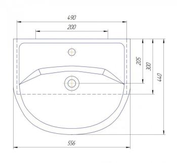 Тумба Style Line Жасмин 55 под умывальник Уют 55 + Умывальник Уют 55