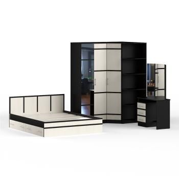 Спальня СВК Сакура № 3 Стол косметический + Кровать 1600 + Шкаф 2-х створчатый + Шкаф угловой + Угол, сп.м.