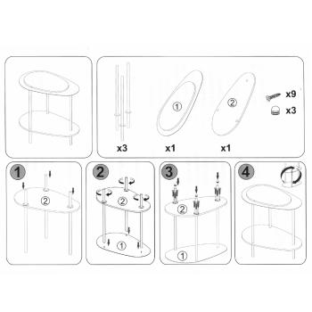 Стол приставной Мебелик МеталлАрт М036