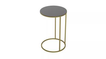 Стол придиванный Остин Glass Черная лакобель/Золото (У)