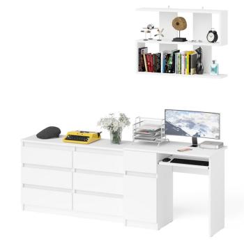 Стол компьютерный СВК Мори МС-1 левый + Комод МК1200.6 + Полка 900