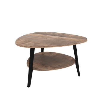 Стол журнальный Стиль Плюс (фигурные) Дуб Гранж Колониальный/лак черный 2 (У)