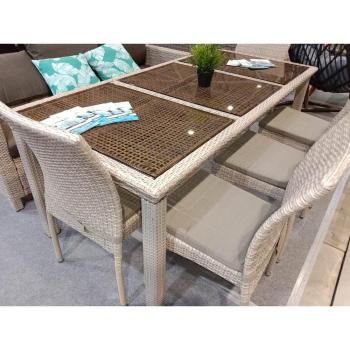 Комплект плетеной мебели Афина T365/Y380C-W85 (8+1) + подушки