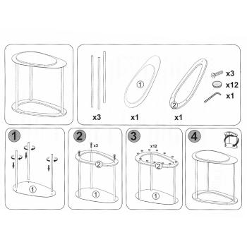 Стол приставной Мебелик МеталлАрт М024