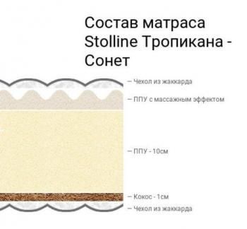 Матрас Столлайн Тропикана - Сонет 800х2000